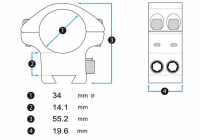 Montage Element Optics Accu-Lite 34 mm High Weaver/Picatinny
